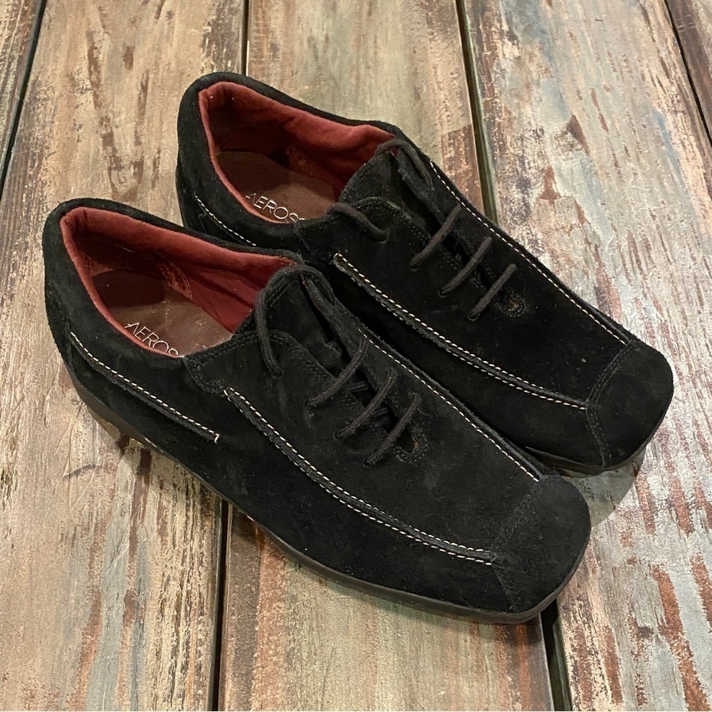 Aerosoles Patchmaker Suede Nubuck Leather Comfort Oxfords Shoes Womens Size 9